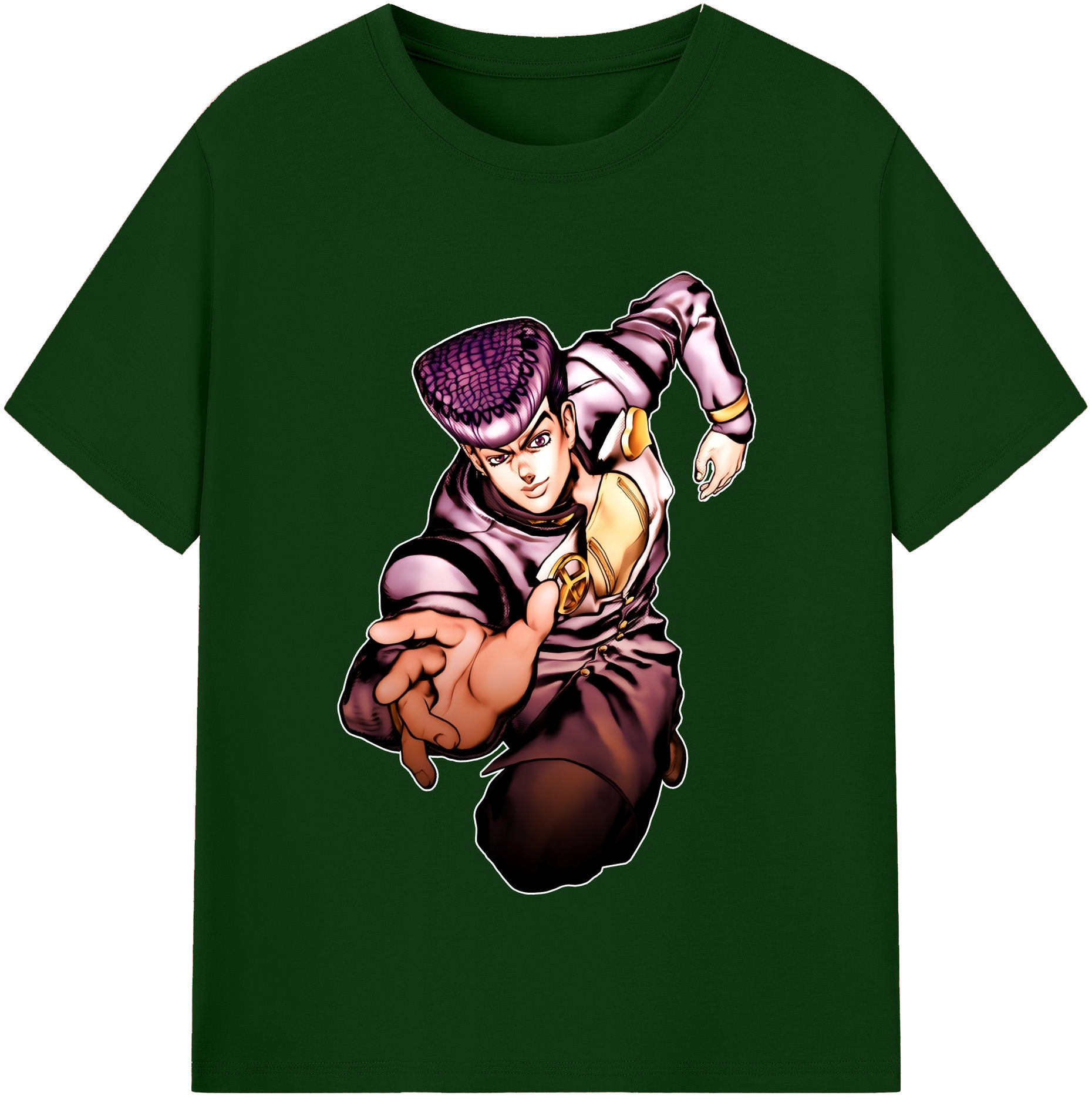 （画像用） ジョジョの奇妙な冒険 ひがしかた じょうすけ JoJo's Bizarre Adventure Higashikata Josuke 綿100％半袖Tシャツ（フロントプリント）